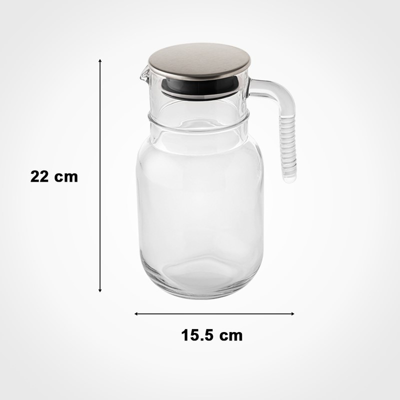 پارچ لیمون مدل شیشه ای درب استیل کد H2376