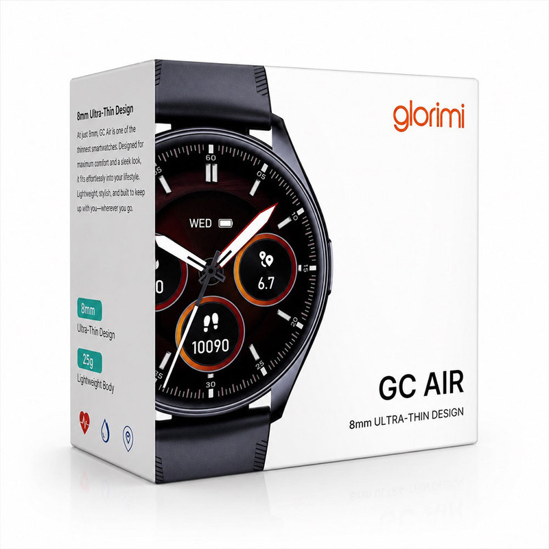 ساعت هوشمند 46 میلی‌متری گلوریمی مدل GC Air با بند سیلیکونی