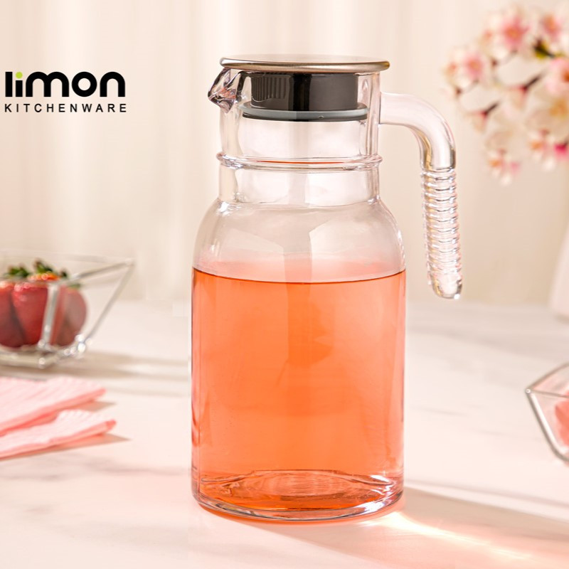 پارچ لیمون مدل شیشه ای درب استیل کد H2349