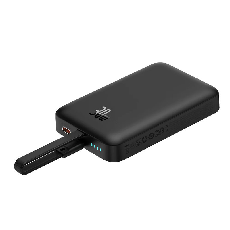 پاوربانک بی‌سیم 30 وات باسئوس مدل Magnetic Mini ظرفیت 10000 میلی آمپر ساعت