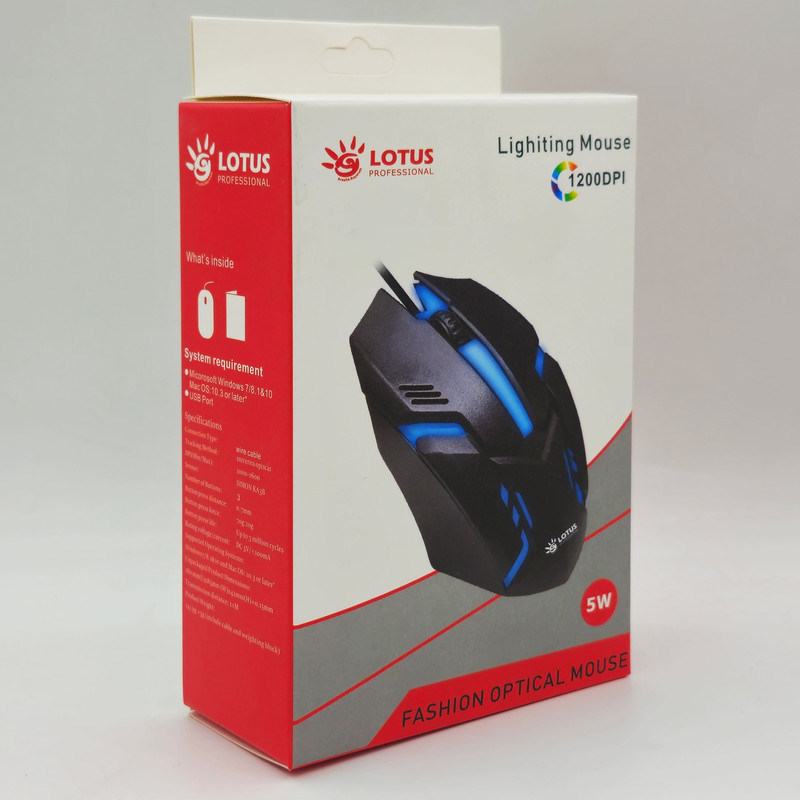 موس مخصوص بازی لوتوس مدل BLUELIGHT-5W کد 2024
