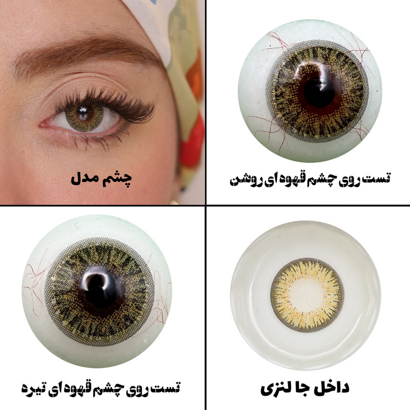 لنز چشم هرا مدل 18 سالانه کد FA320 رنگ سبز عسلی تیره دوردار