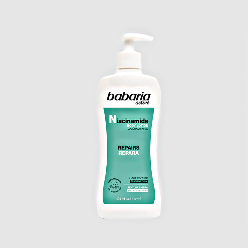 لوسیون بدن باباریا مدل Niacinamide Repairs مناسب برای انواع پوست حجم 400 میلی لیتر