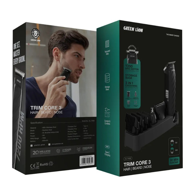 ماشین اصلاح موی سر و صورت برقی گرین لاین مدل TRIM CORE 3