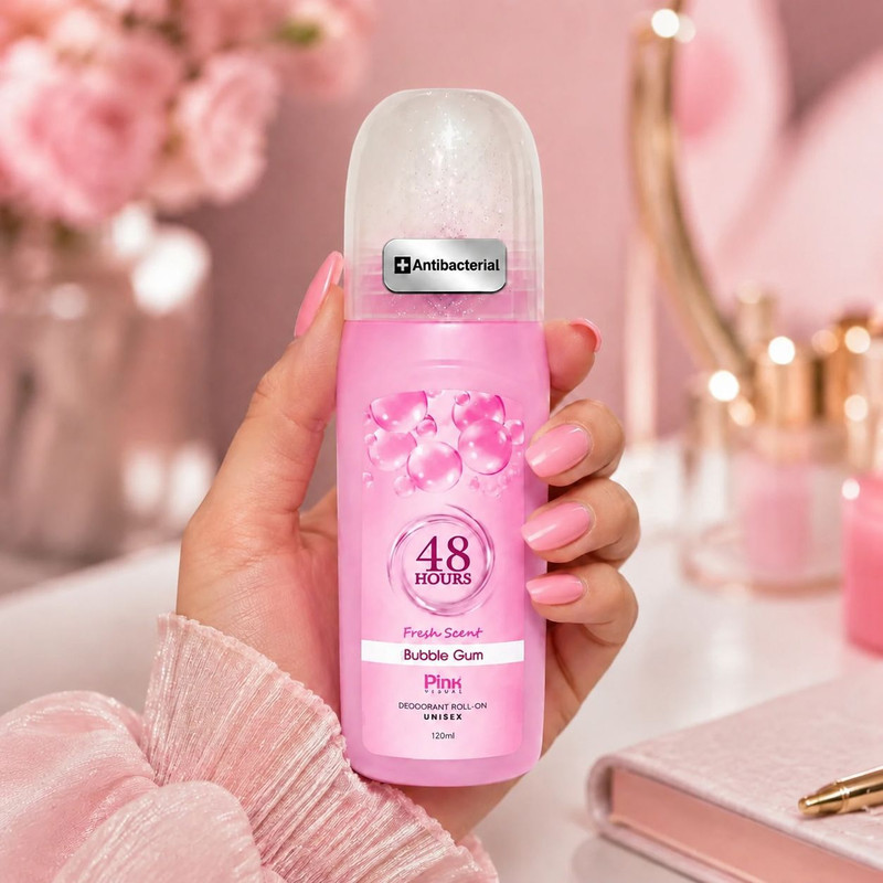 رول دئودورانت زنانه و مردانه پینک ویژوآل مدل Bubble Gum حجم 120 میلی‌لیتر