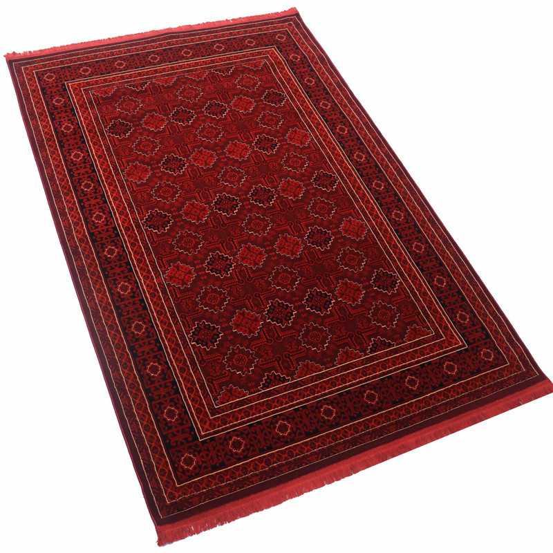 فرش ماشینی بزرگمهر طرح بلوچی کد78001 زمینه لاکی