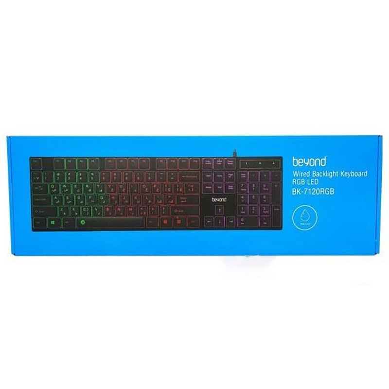 کیبورد بیاند مدل BK-7120 RGB، سوئیچ ممبران، Full-Size، نورپردازی LED RGB