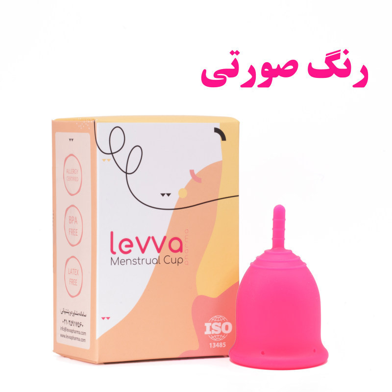 کاپ قاعدگی لیوا فارما سایز متوسط به همراه لیوان کاپ قاعدگی لیوا فارما مدل Mate02