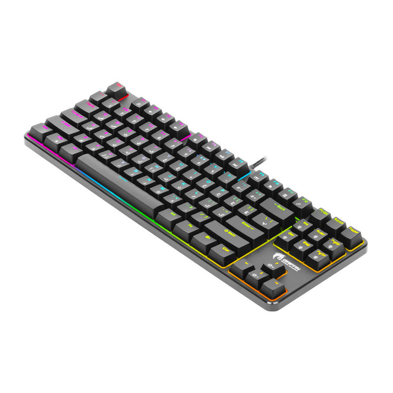 کیبورد گیمینگ گرین مدل GK801-RGB، سوئیچ مکانیکال آبی، Tenkeyless، نورپردازی RGB