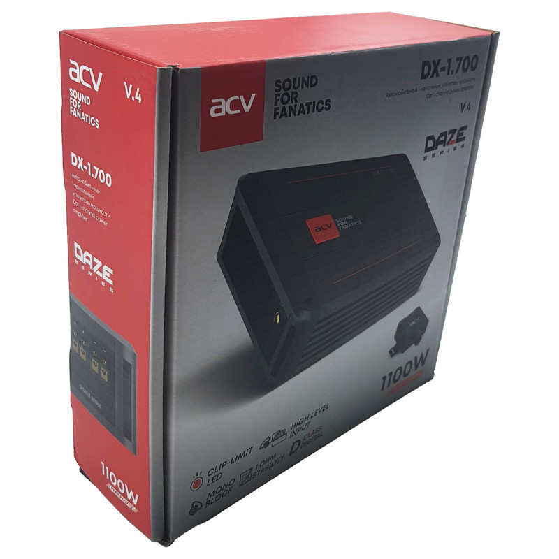 آمپلی فایر خودرو 1 کانال ای سی وی مدل DX-1.700