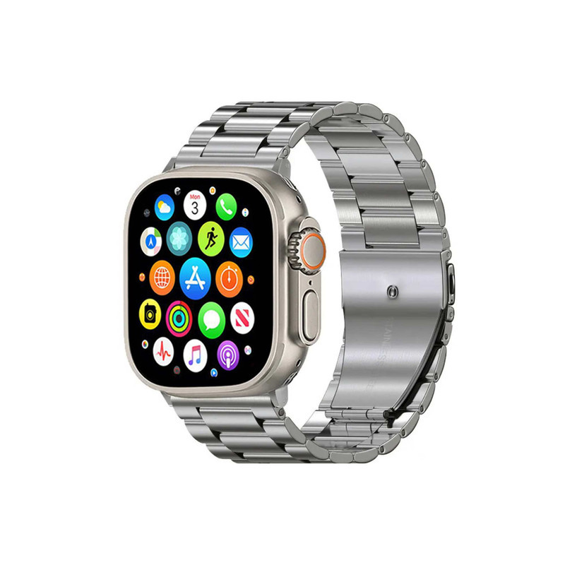 ساعت هوشمند ورنا مدل W49 Ultra with 7 Bands دارای قابلیت های کنترل موسیقی (Music Player)، قابلیت مکالمه از طریق بلوتوث، پشتیبانی از زبان فارسی در منو و سیستم‌عامل بند سیلیکون