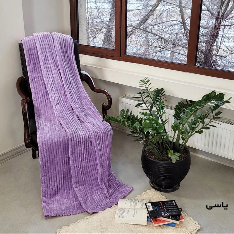 پتو مسافرتی شایسته مدل پلیسه کرکره ای سایز 160x205 سانتی متر