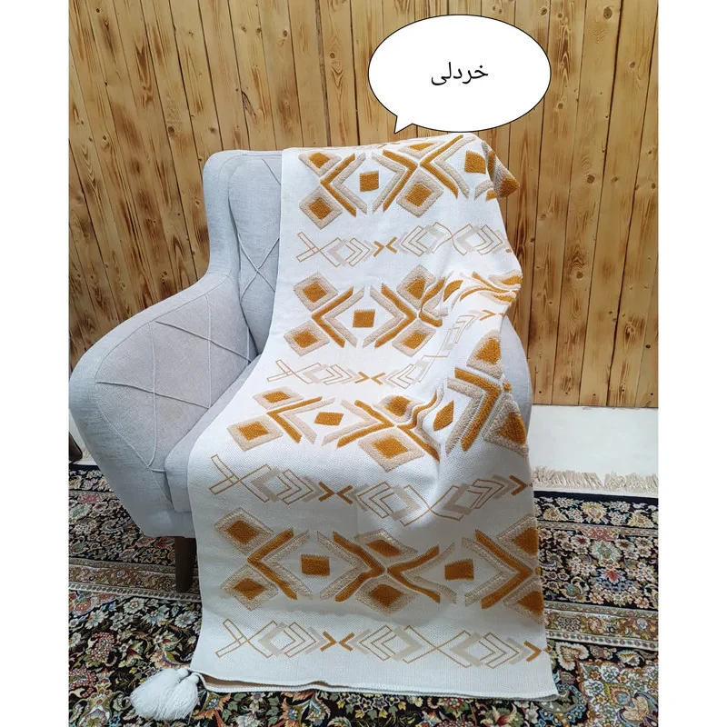 شال مبل مدل پانچدوزی سهند  سایز 170×140 سانتی متر
