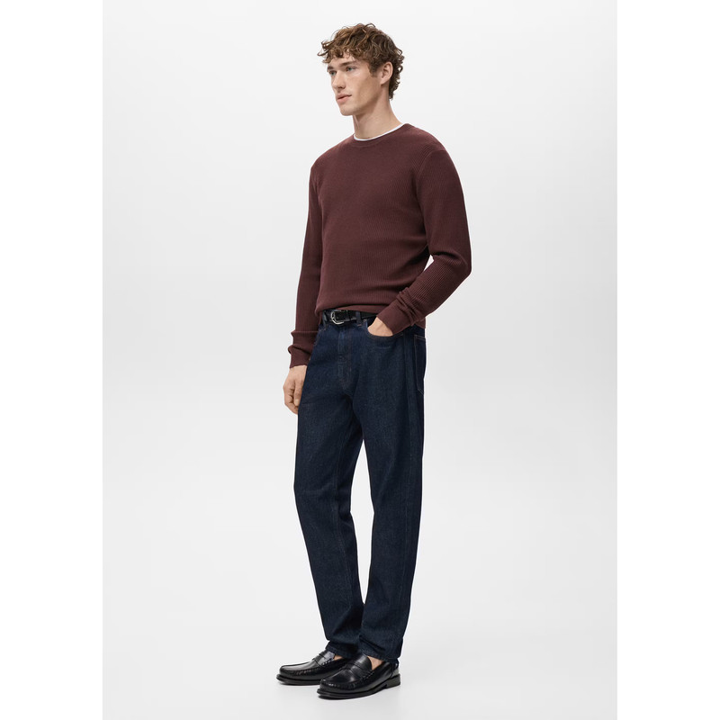 پلیور یقه گرد مردانه مانگو مدل REGULAR FIT COTTON