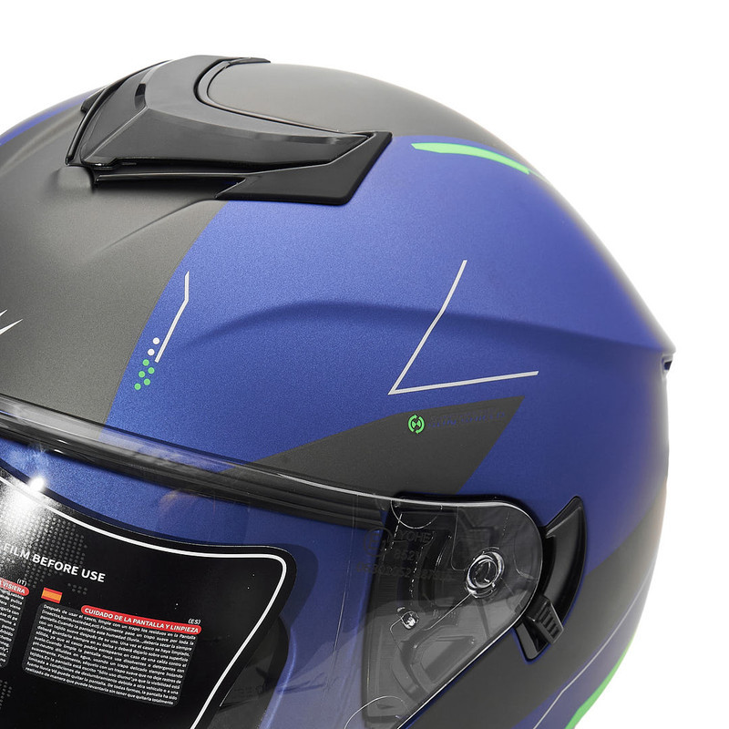 کلاه کاسکت بدون فک فلش مدل 852 matt blue-neon-green