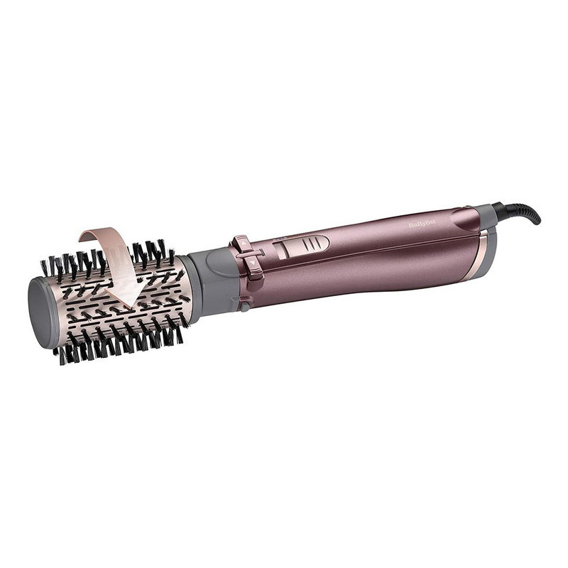 سشوار برس‌دار چرخشی 1000 وات بابیلیس مدل AS960E، موتور DC، وزن 530 گرم، المنت سرامیک، دارای سری چرخشی با ویژگی فرکنندگی، صاف‌کنندگی، حجم‌دهندگی، با قابلیت باد سرد