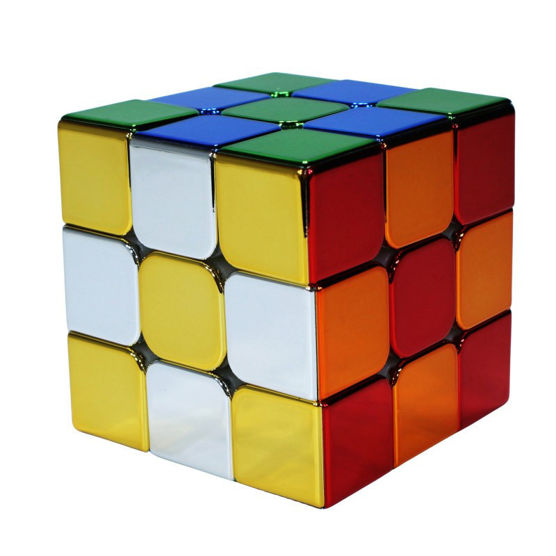 مکعب روبیک فکری 3×3 شنگشو مدل متالیک با پایه و دفترچه راهنما، مناسب آموزش و تقویت حافظه، درجه سختی متوسط، سبک و قابل حمل، بازی تک نفره آموزشی و مهارتی