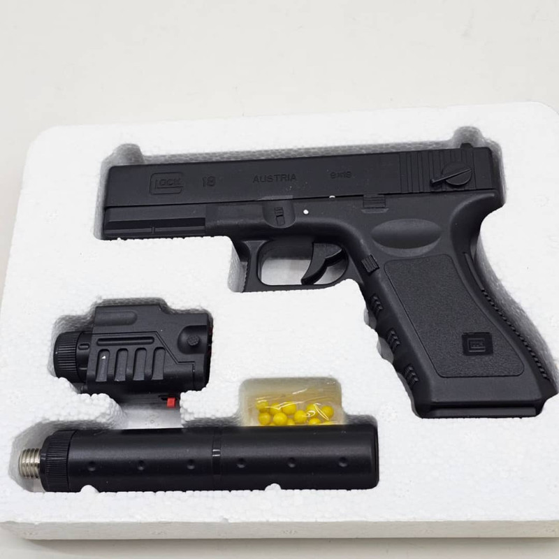 ست تفنگ بازی مدل کلت لیزردار metal p-180