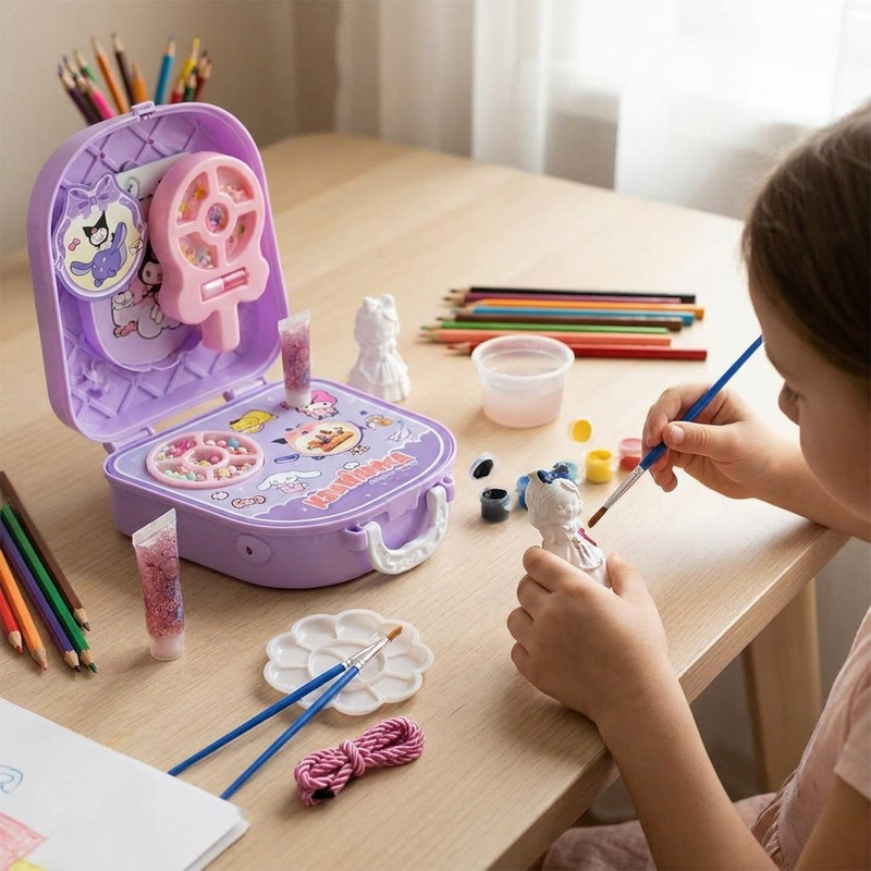 ست اسباب بازی لوازم آرایشی  مدل کیف اکسسوری کرومی کد KUROMI-01