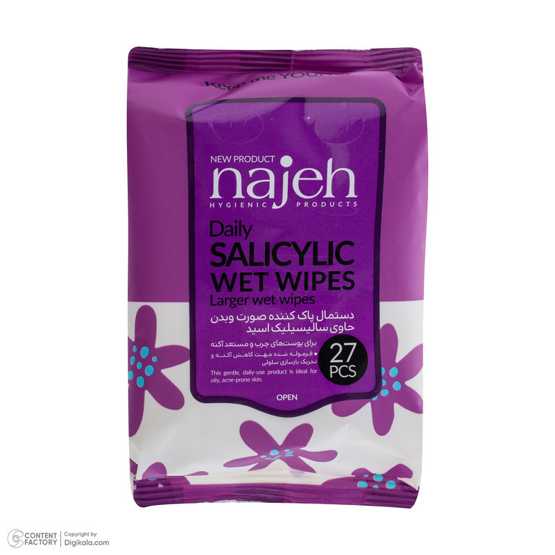 دستمال مرطوب ناژه مدل Salicylic پنج بسته 27 عددی