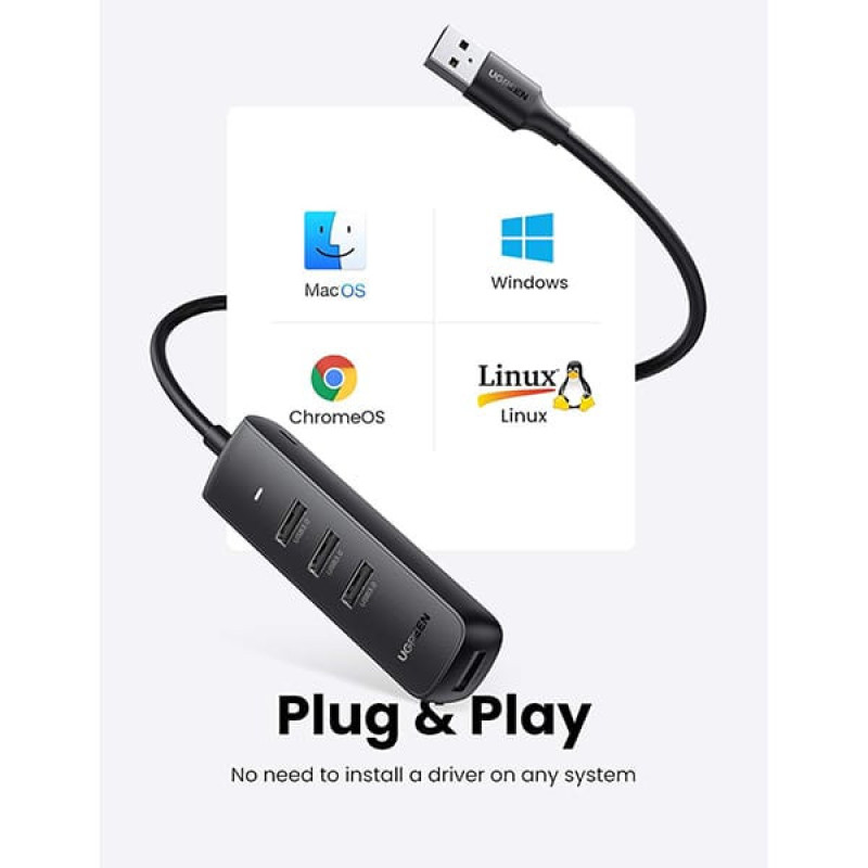 هاب 4 پورت USB یوگرین مدل CM416-80657 طول کابل 1 متر