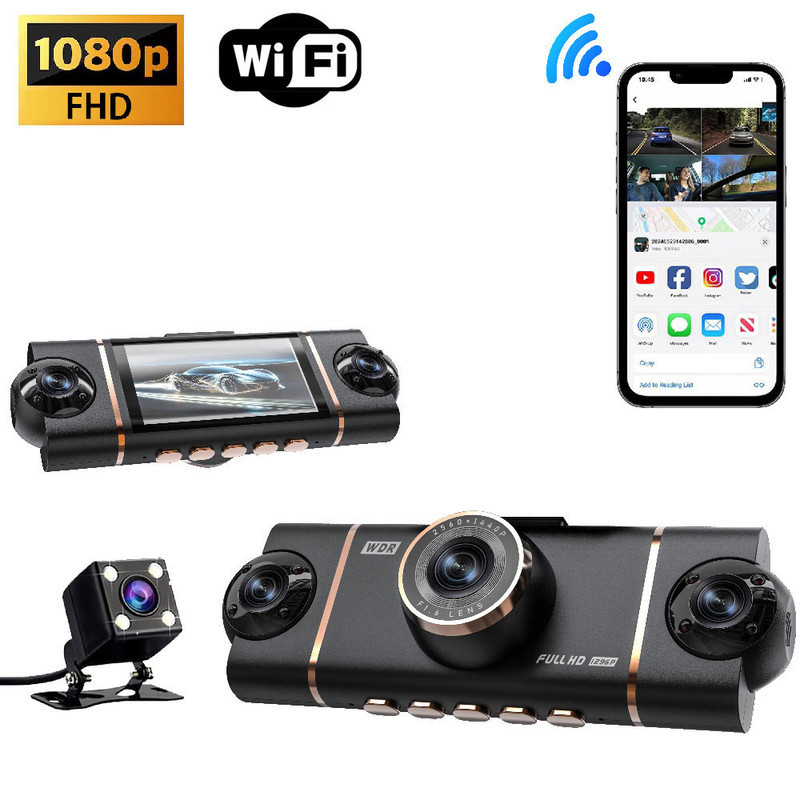 دوربین ثبت وقایع خودرو مدل چهار لنز کد D65 WIFI