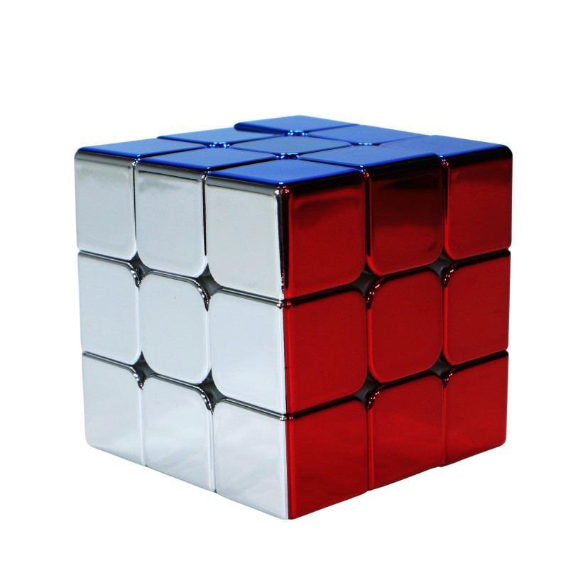 مکعب روبیک فکری 3×3 شنگشو مدل متالیک با پایه و دفترچه راهنما، مناسب آموزش و تقویت حافظه، درجه سختی متوسط، سبک و قابل حمل، بازی تک نفره آموزشی و مهارتی