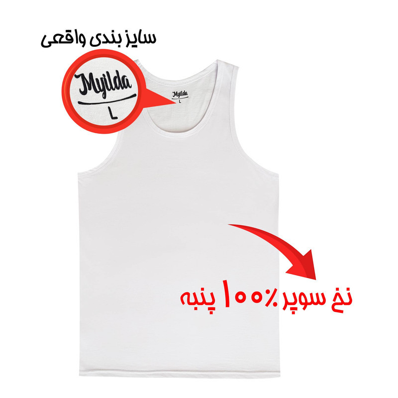 زیرپوش رکابی یقه گرد مردانه ماییلدا مدل 4712-2 مجموعه 2 عددی