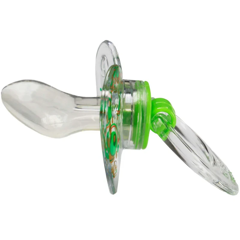 پستانک ارتودنسی وی کر مدل دسته دار شفاف چاپدار happy سایز 6-12 ماه کد P116