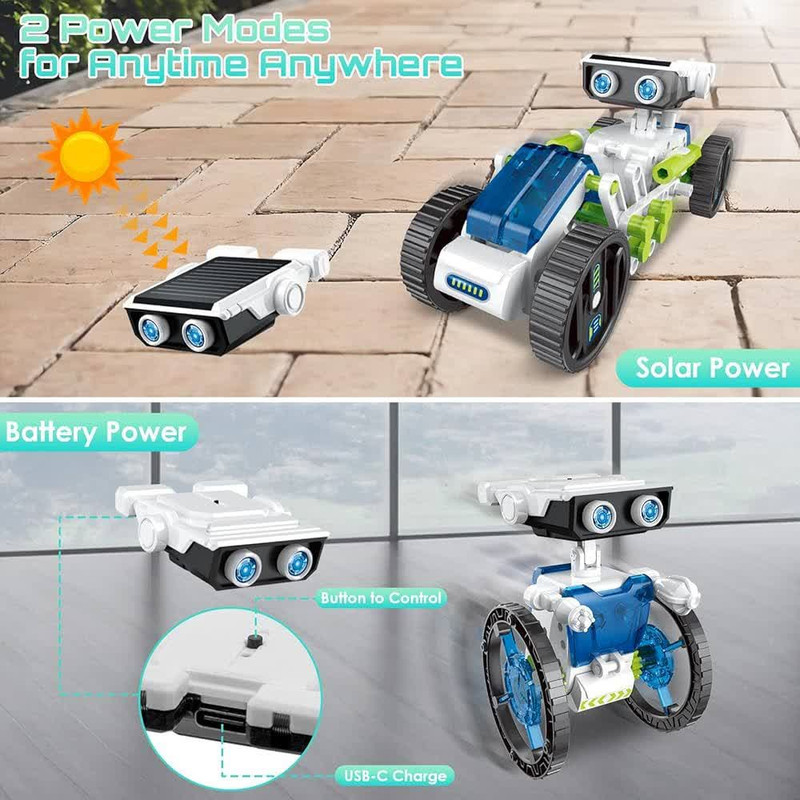 کیت ربات ساختنی ناب سل مدل سولار خورشیدی 12 کاره SOLAR ROBOT KIT 12IN1 با قابلیت حرکت و چرخش