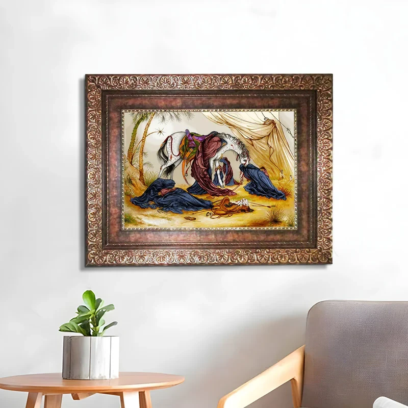 تابلو فرش ماشینی نقش نگار رضوی طرح عصر عاشورا کد545P