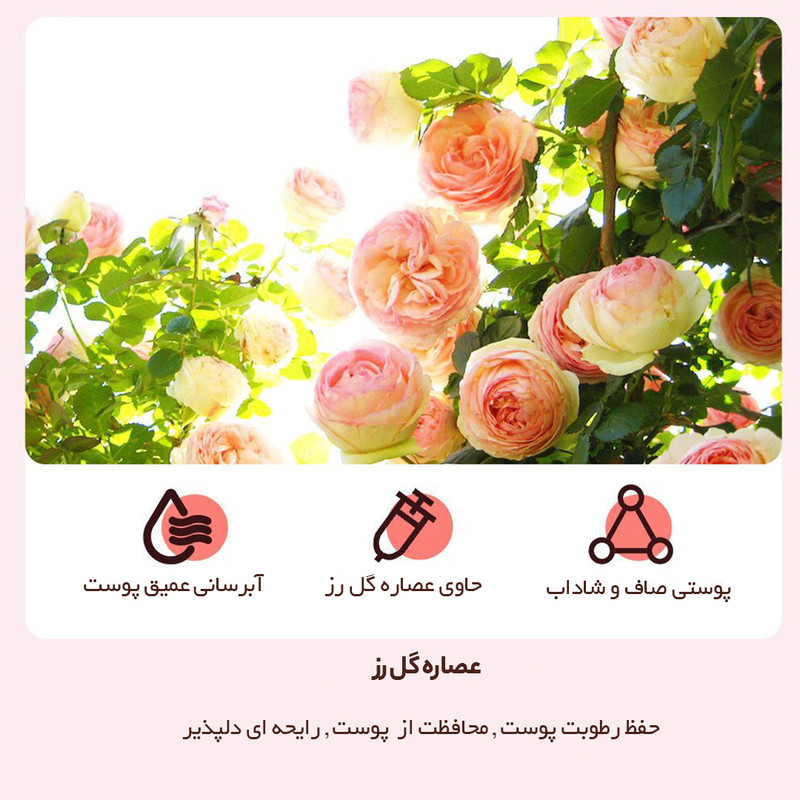 لوسیون بدن بایوآکوا مدل گل رز وزن 235 گرم