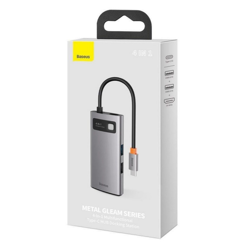 هاب 4 پورت USB-C باسئوس مدل Metal Gleam Series
