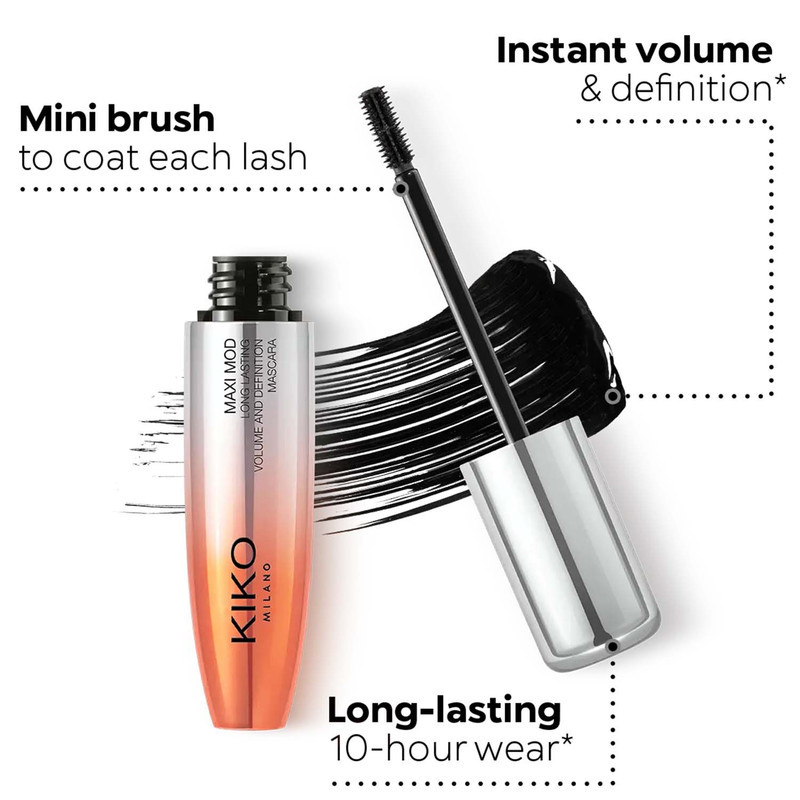ریمل حجم‌دهنده، بلند‌کننده ضد آب کیکو میلانو مدل new maxi mod waterproof mascara