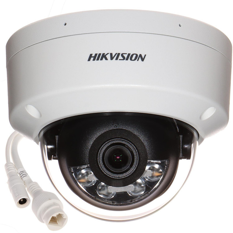 دوربین مداربسته بولت تحت شبکه هایک ویژن مدل DS-2CD1143G2-LIU با حسگر CMOS، کیفیت 4 مگاپیکسل، لنز 2.8 میلی‌متری، زاویه دید 106 درجه، قابلیت POE، دید در شب تا 30 متر، ضبط صدا و فناوری‌های BLC، WDR و DNR