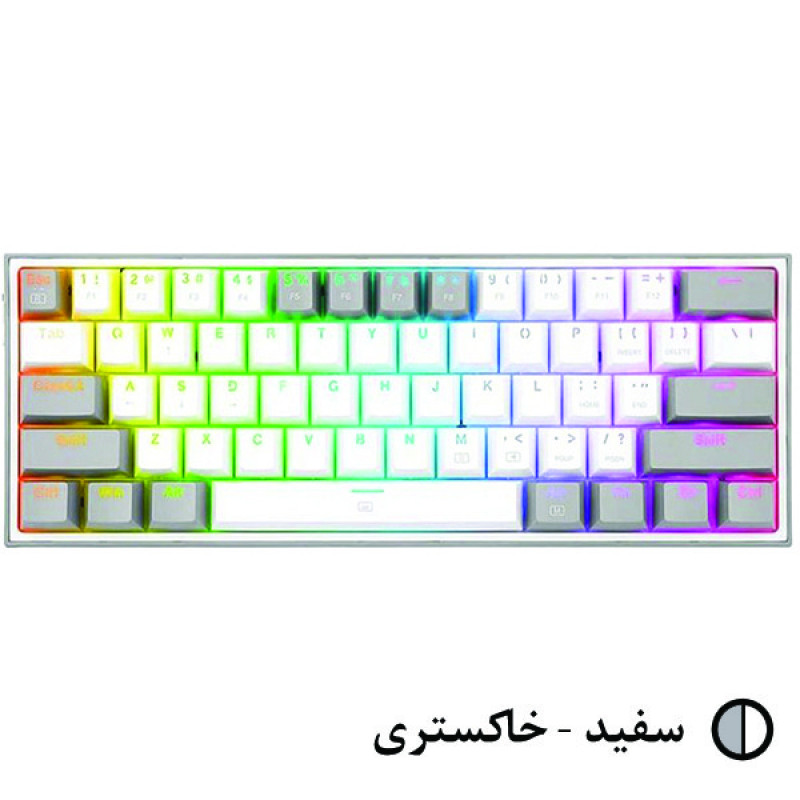 کیبورد گیمینگ ردراگون مدل K617 FIZZ، سوییچ مکانیکال قرمز، Tenkeyless، نورپردازی RGB