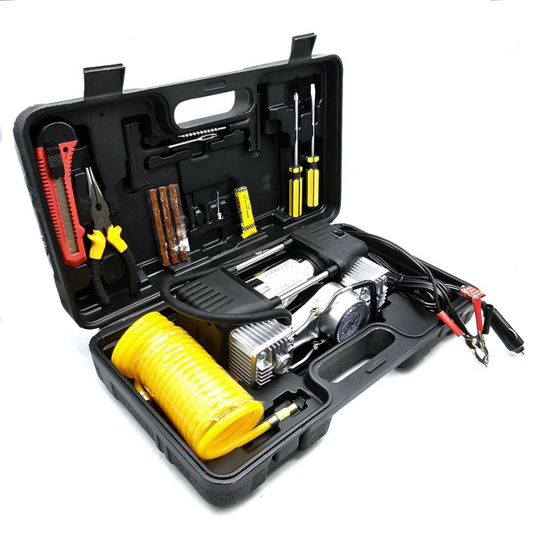 کمپرسور باد خودرو 23 وات ماکیتا مدل فندکی و سر باتری کد ARE-COMPRESSOR-23W مجموعه 15عددی