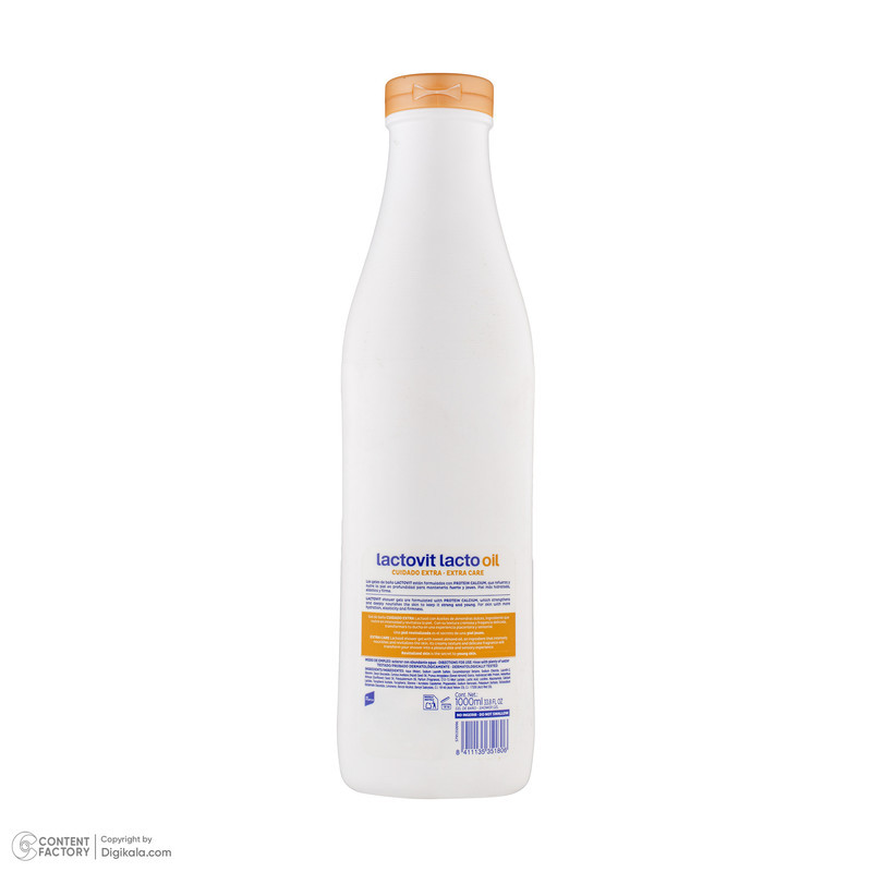 ژل شستشو بدن لاکتویت مدل Lacto oil با رایحه شیر و بادام مناسب برای پوست خشک حجم 1000 میلی لیتر