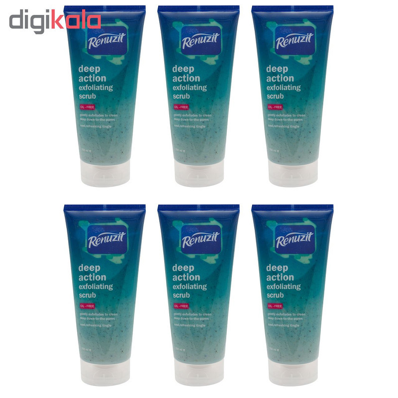 اسکراب لایه بردار رینو زیت مدل Deep action exfolianting حجم 200 میلی لیتر بسته 6 عددی