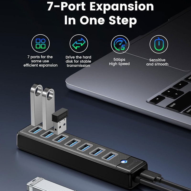 هاب 7 پورت USB-C اوریکو مدل PW7U-C3-015