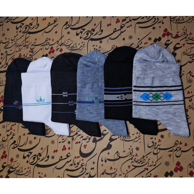 جوراب نیم ساق مردانه لنتر کد 4905 مجموعه 6 عددی