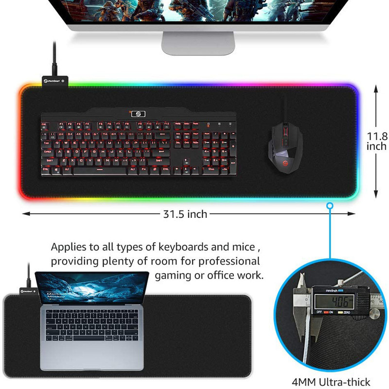 ماوس پد مخصوص بازی اسکپتر مدل pro-glide RGB