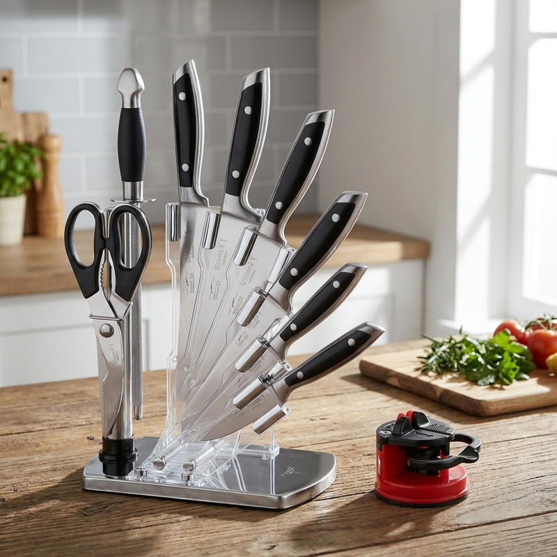 سرویس چاقو آشپزخانه 10 پارچه وینر کد W7335P به همراه چاقو تیزکن