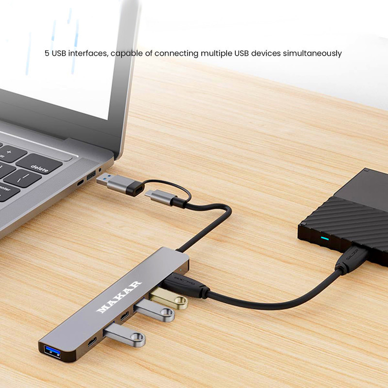 هاب 7 پورت USB 2.0 و USB 3.0 ماکار مدل 7in1 MK-HU243