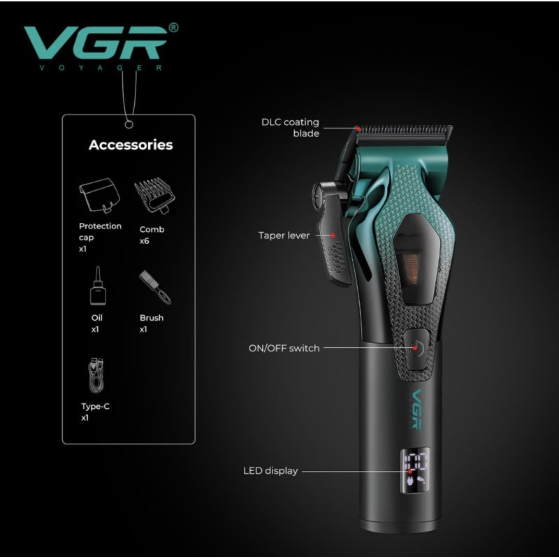 ماشین اصلاح موی سر و صورت شارژی وی جی آر مدل  V-271