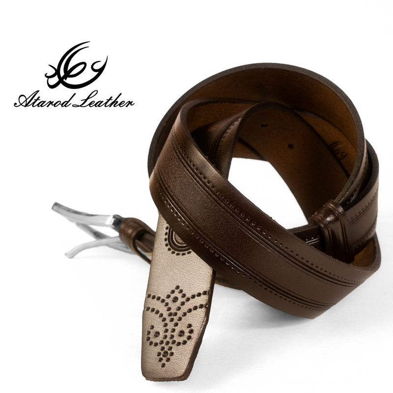 کمربند مردانه چرم عطارد مدل چرم طبیعی گاومیش کد B30