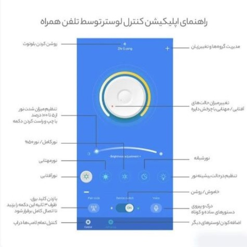 لوستر 6 شعله نور از ما رشکان مدل SET.SQUARE.H