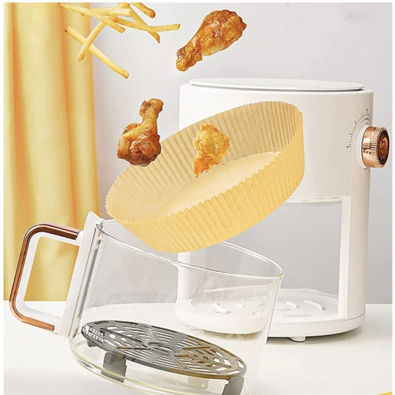 ورق نسوز شیرینی‌ پزی مدل کاغذ سرخکن هواپز طرح Air fryer مجموعه 50 عددی