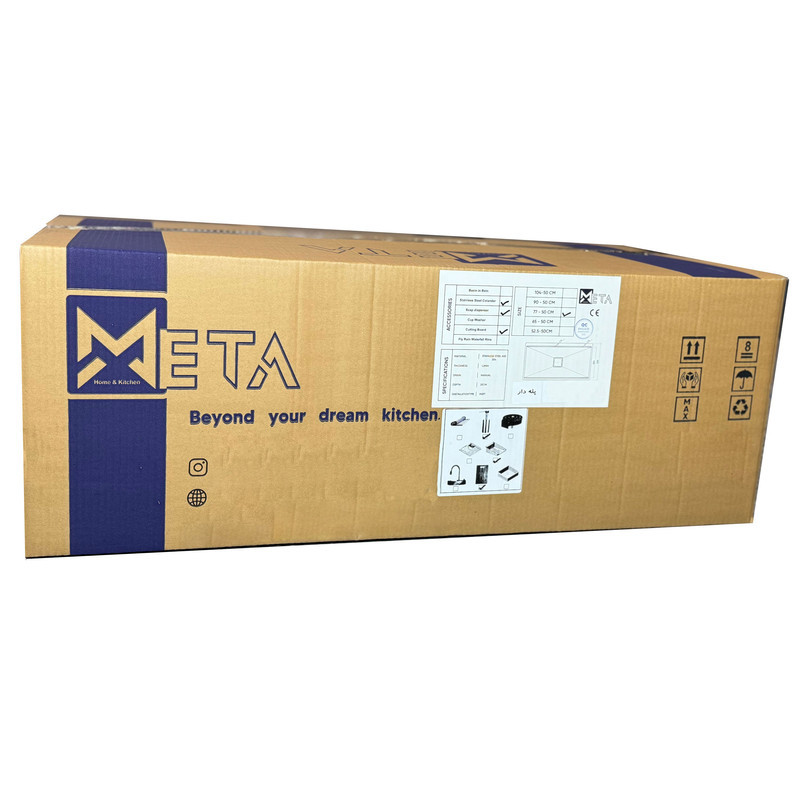 سینک ظرفشویی استیل روکار یک لگنه متا فرنیچر ژیگس  مدل ML104SP