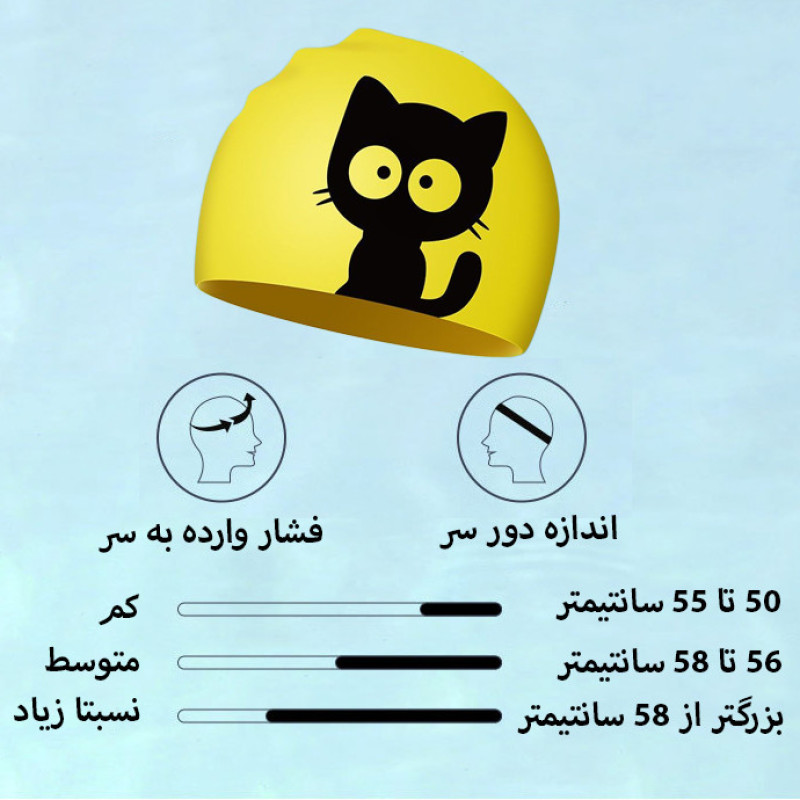 کلاه شنا مدل SY-401 طرح گربه